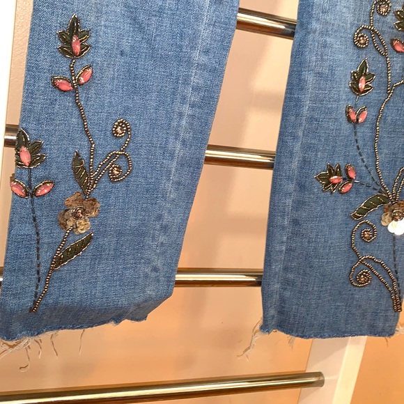Chico’s So Slimming Beaded Vines Girlfriend Ankle Jeans - Picture 6 of 11